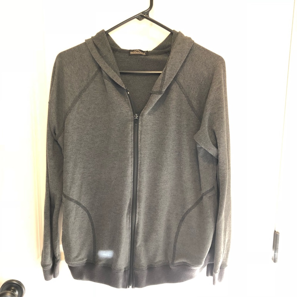 Women’s gray maternity French terry hoodie L